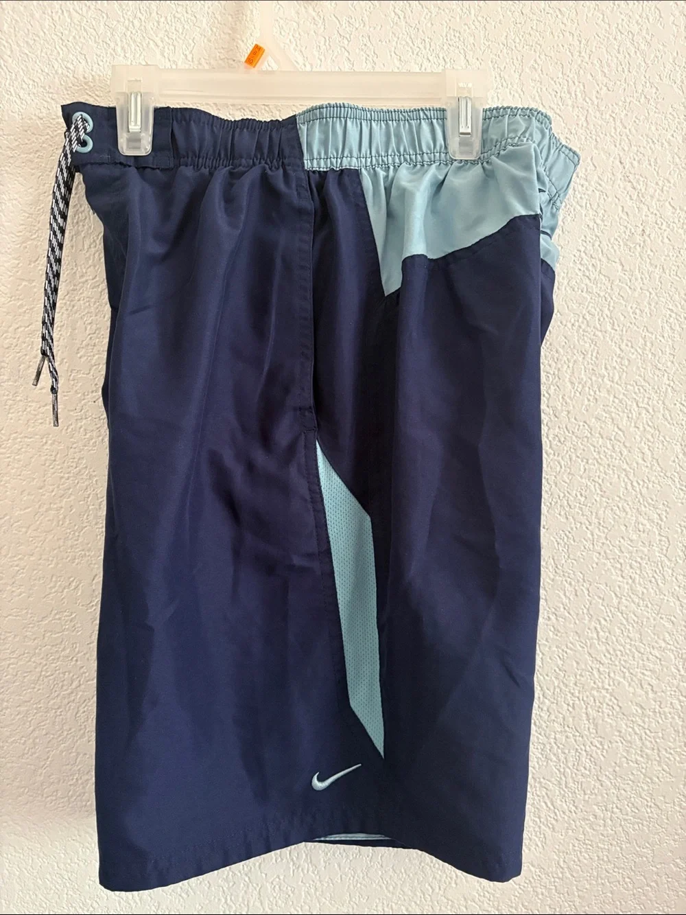 Nike Men’s Navy and Light Blue Swim Trunks